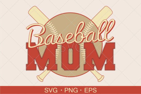 Baseball Mom T-Shirt Design. SVG, PNG