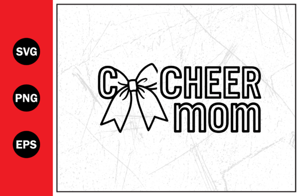 Cheer Mom Elegant Ribbon Bow SVG PNG