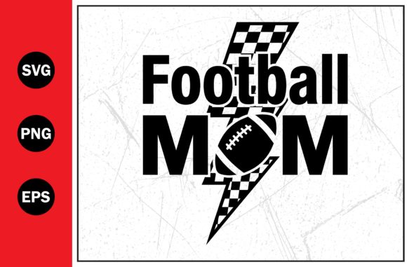 Football Mom Sports Lightning Bolt SVG