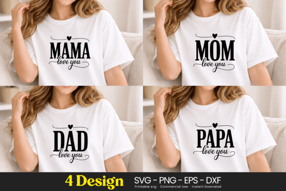 Mama Mom Dad Papa Typography SVG PNG Review