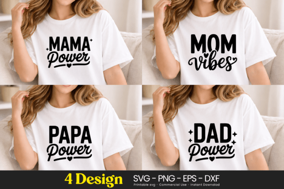Mama Mom Papa Dad Power SVG PNG