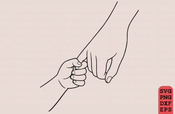 Mom and Child Hand SVG PNG Grandma
