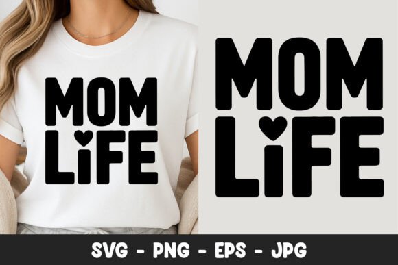 Mom Life Typography Design SVG PNG