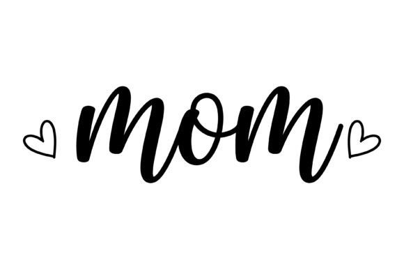 Mom Script with Hearts SVG