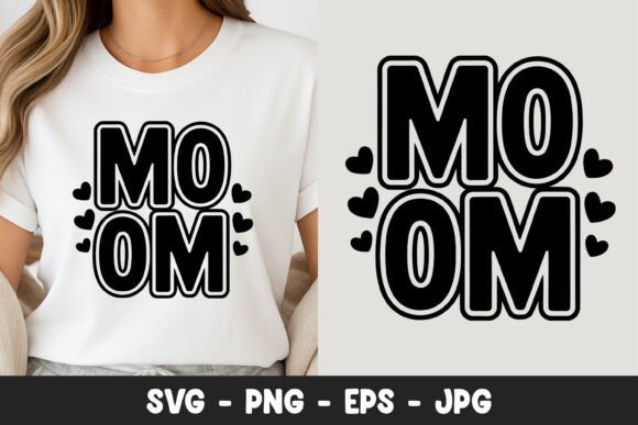 Mom Typography Heart Design SVG PNG