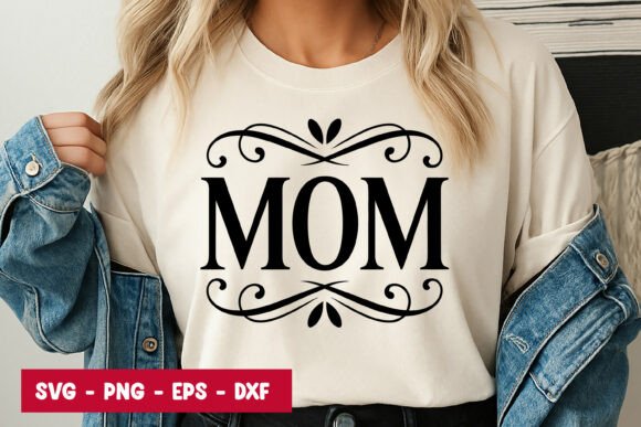 Mom Vintage Frame Typography SVG PNG