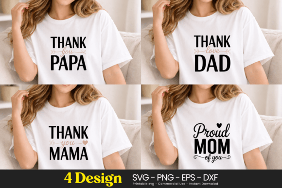 Proud Mom Mama Dad Papa SVG PNG